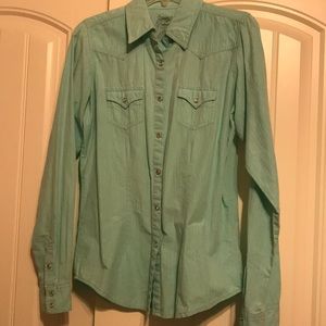 Tiffany Blue Button Up